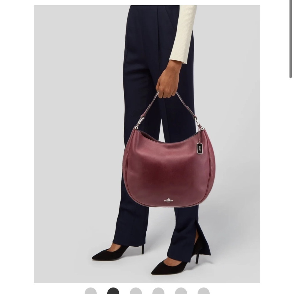 Coach Burgundy Leather Hobo Shoulder Bag